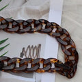 Acrylic chain bag strap with 20x30cm broken ring in black plastic for handbag shoulder attachment