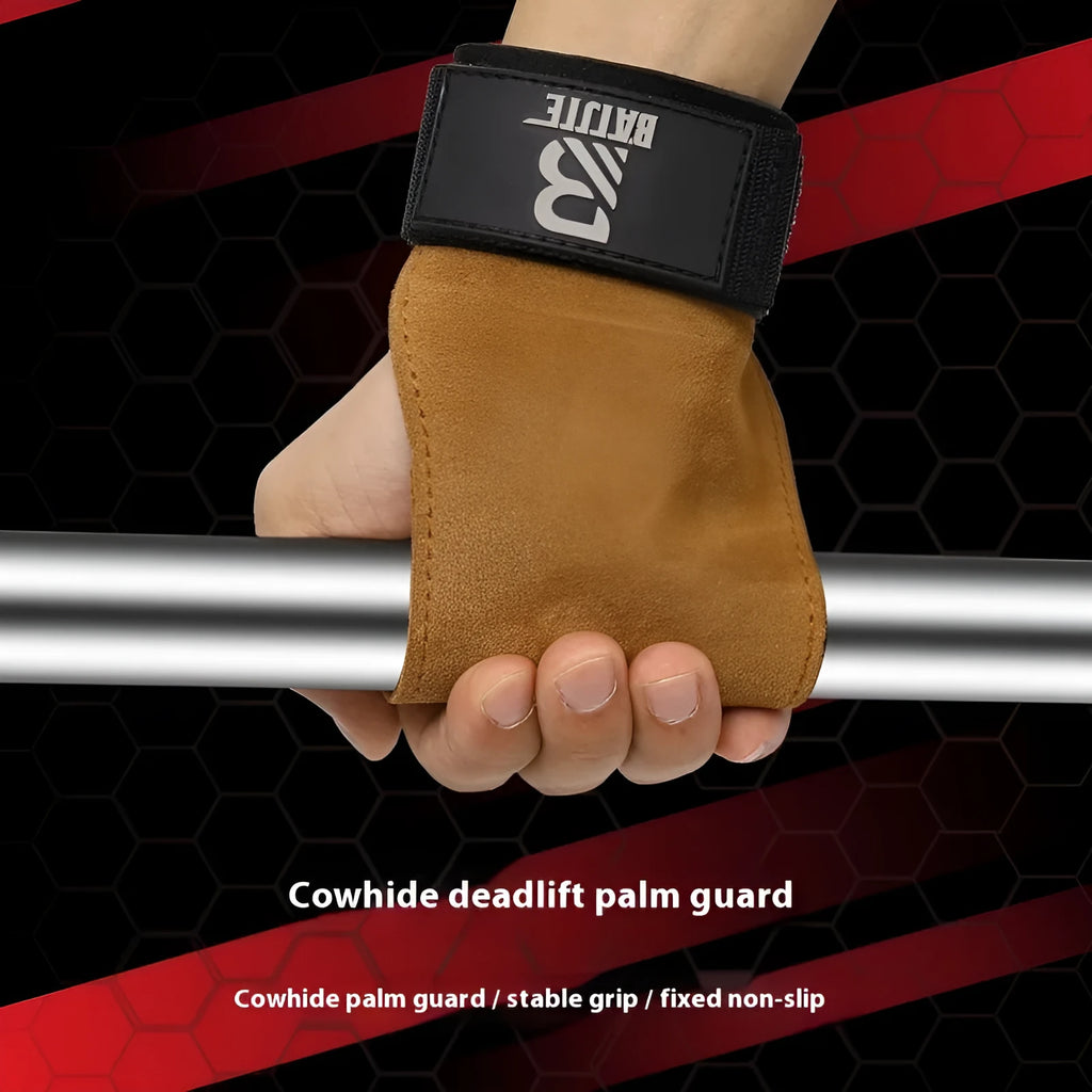 Brown fitness wrist protector pair for hard pull horizontal push training