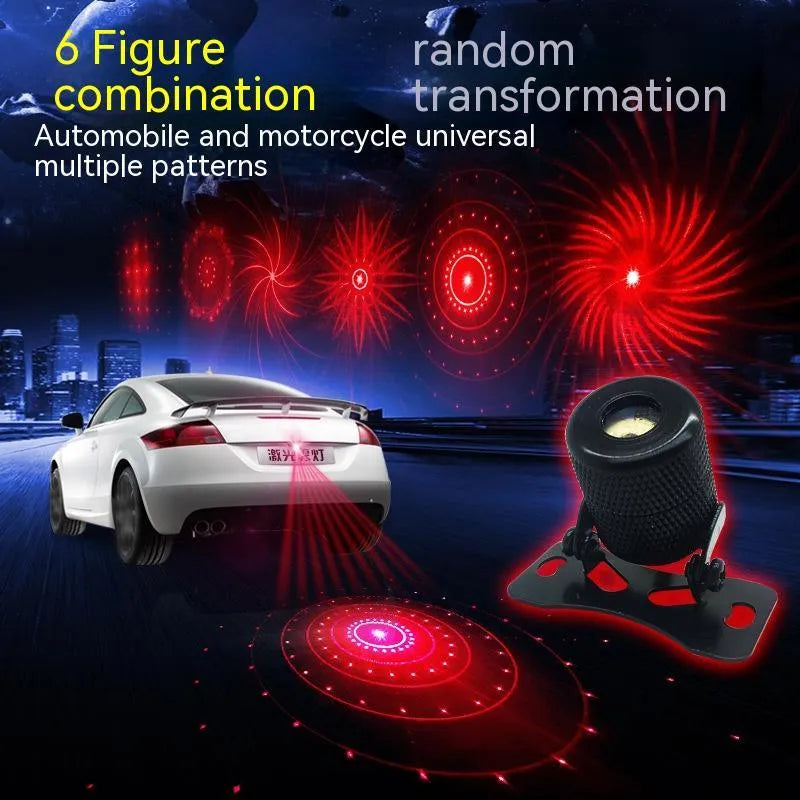 Car motorcycle laser fog lamp with aluminium housing and red laser projection
