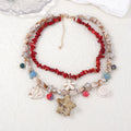 Gold marine life clavicle chain necklace with conch shell starfish pendant on zinc alloy chain for women