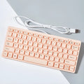 USB wired mini keyboard in black, white, pink or blue colours with noiseless keys