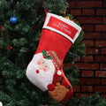 American style Christmas stocking in non-woven fabric featuring Elk, Old Man, or Snowman design for festive hanging decoration