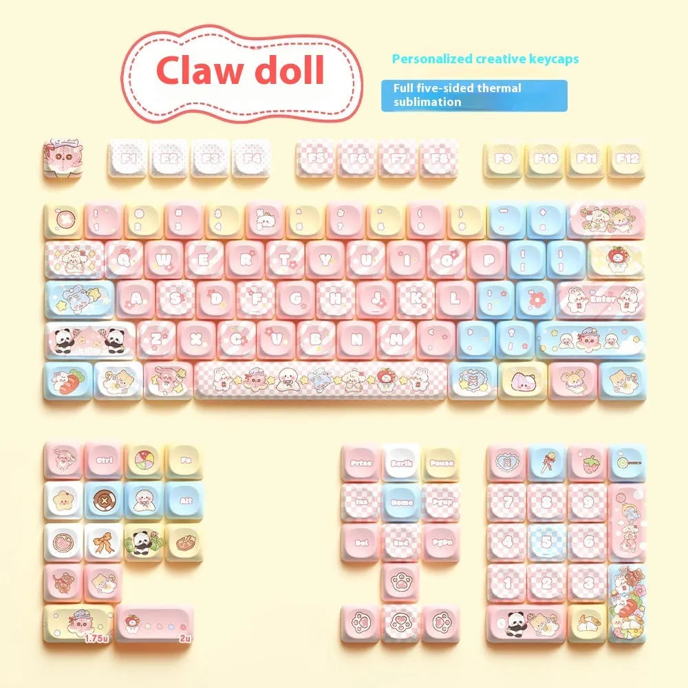 Clip Doll character design mechanical keyboard key cap set with sublimation printing
