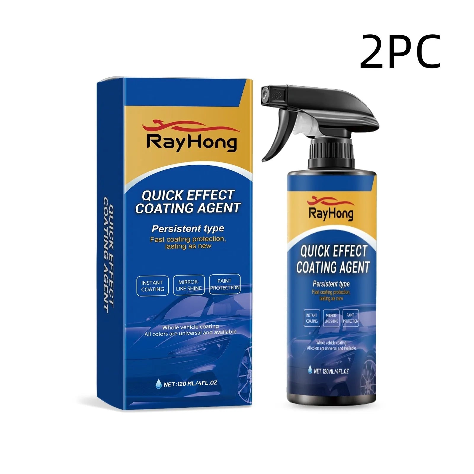 Quick Effect Coating Agent 120ml spray bottle on a white background, 7.5 x 5.8 x 11.3 cm