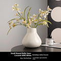Ceramic decorative vase with round belly French design in black or white colour options