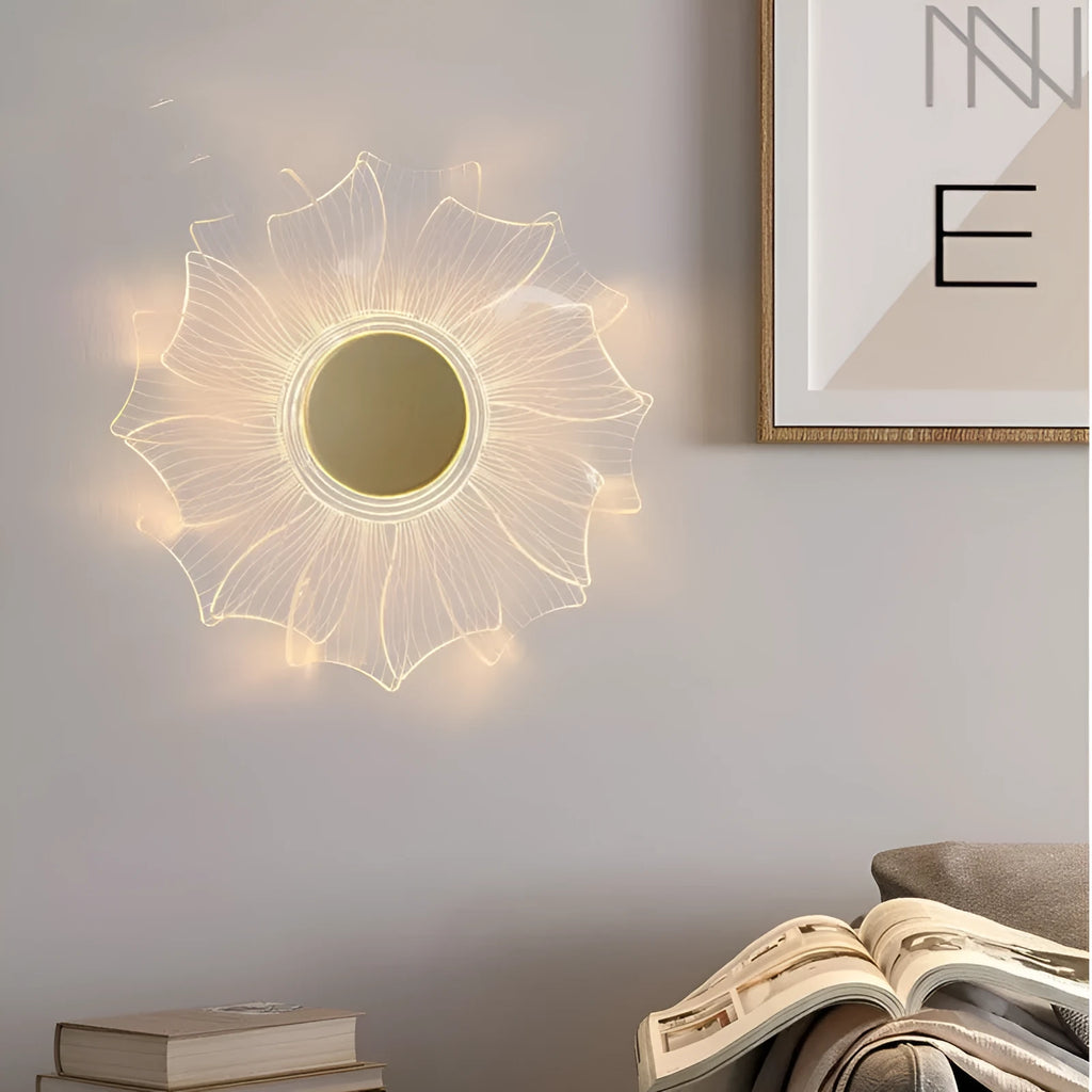 Creative personality petal acrylic LED wall lamp in windmill colour, 175x175mm