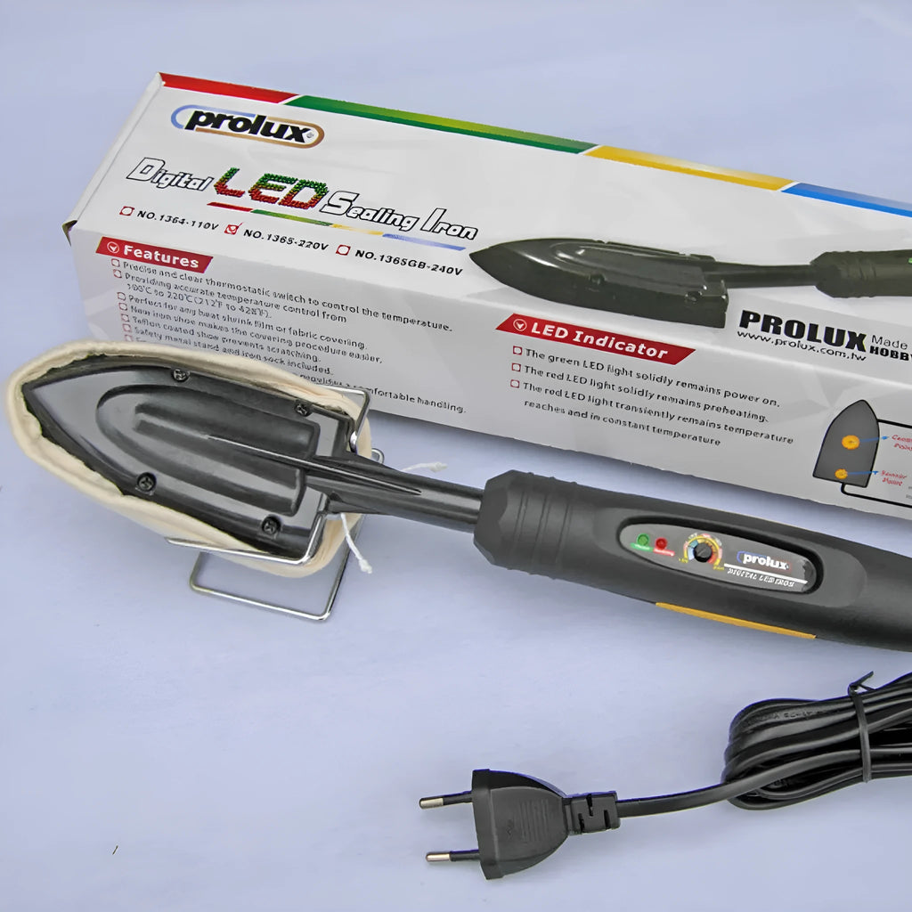 Electronic temperature control hot iron for hair extensions with cotton cover and heat-resistant stand