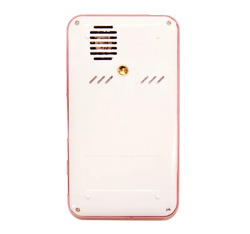 M6S miniature portable Android DLP projector in white rose gold finish showing compact dimensions