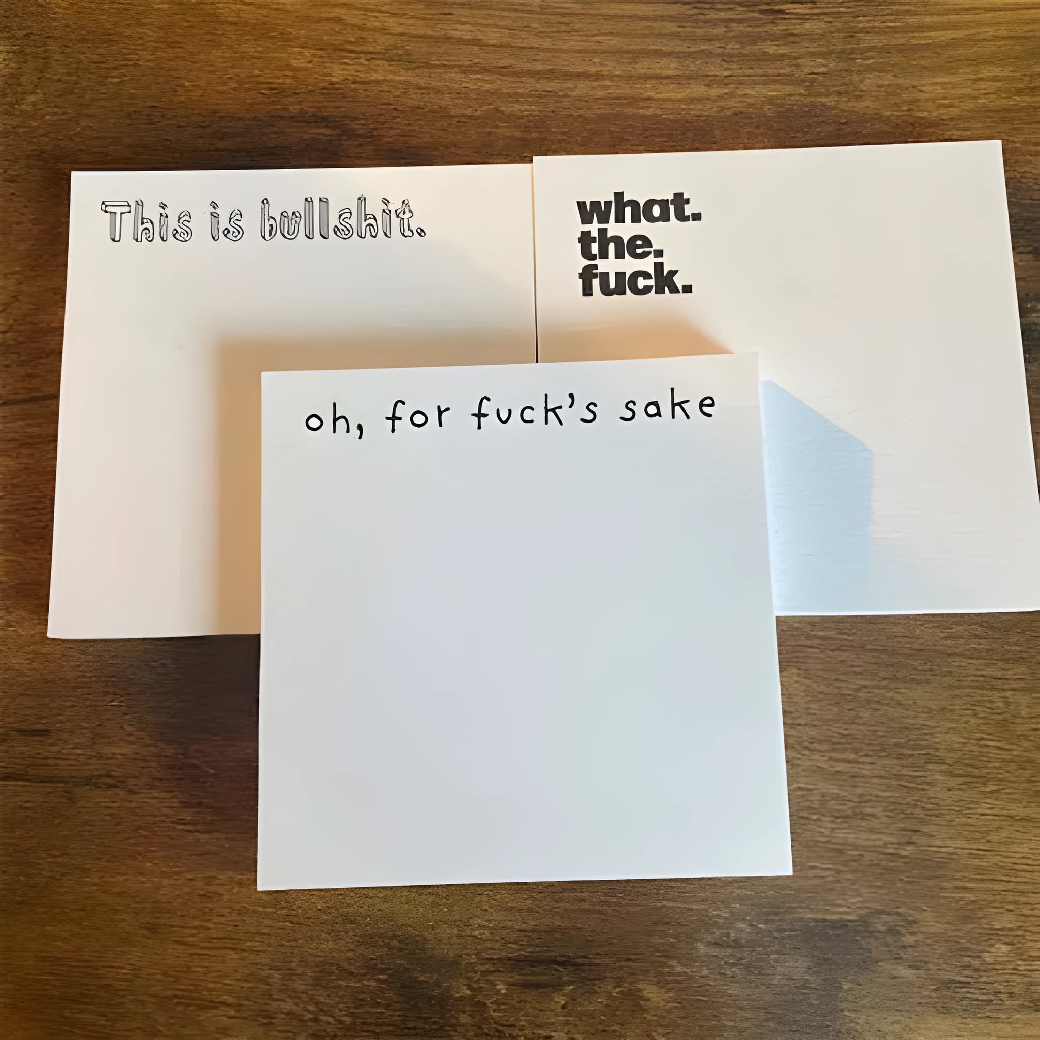 Square 75mm adhesive note paper with humorous English phrase covers