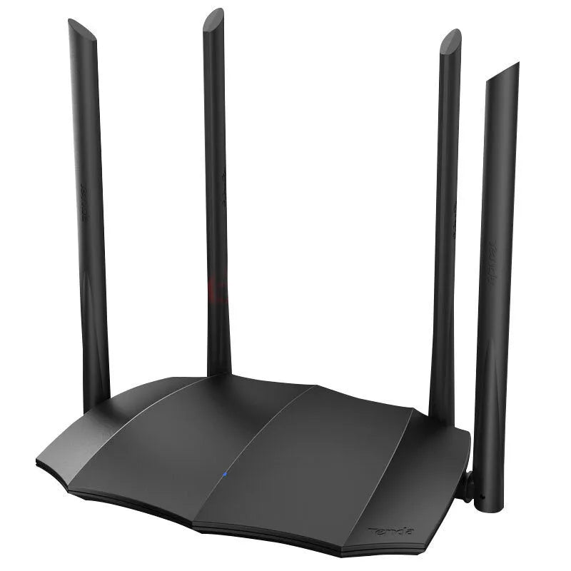 AC8 dual-band wireless router with three Gigabit LAN ports on the back.