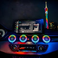 RGB car atmosphere light mounted in car air vent with voice control and aromatherapy functions