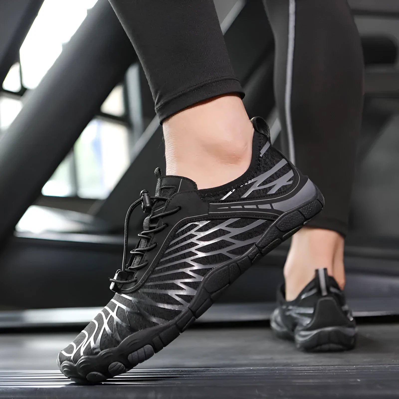 Outdoor fashion sports shoes with lace-up front in white, showing rubber sole