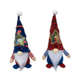 Two faceless Rudolf baby doll Christmas ornaments with candy bags, cloth construction, 32x12cm dimensions