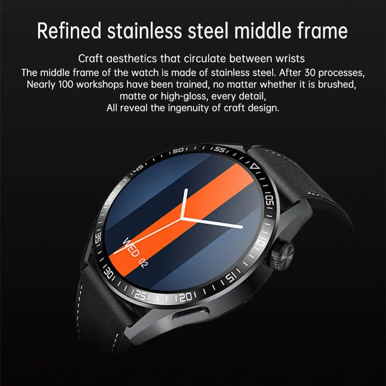 GS3 Max smartwatch with black silicone strap showing health metrics on 1.35-inch IPS display