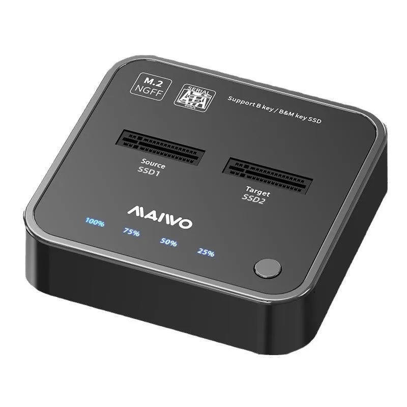 MAIWO K3016 M2 solid state hard disk dock and cloner unit with USB cables and power adapter
