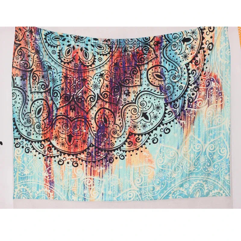 Sevenstars bohemian mandala tapestry with colourful floral print on 100% polyester fabric