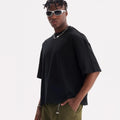 Men's apricot coloured pure cotton t-shirt with short sleeves in a loose American fit style.