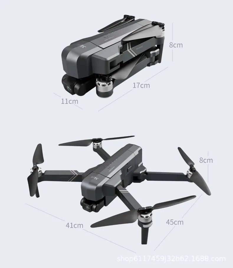 F11s PRO drone with 4K camera and two-axis gimbal in black, folded for storage