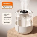 Beige round large capacity USB humidifier with display and dual spray nozzles