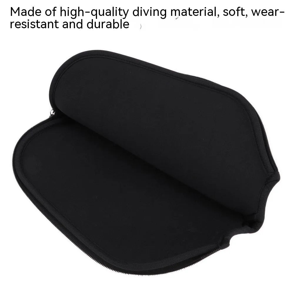 Black neoprene protective sleeve for a table tennis racket or paddle