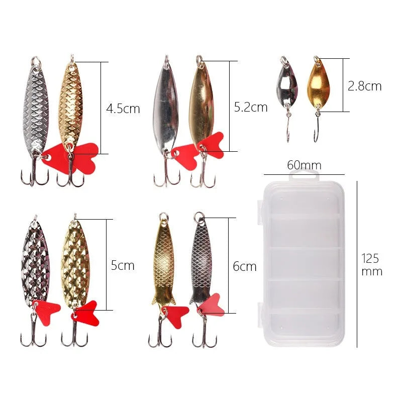 Pineapple design fishing lure with metal sequins on a box iron false bait body