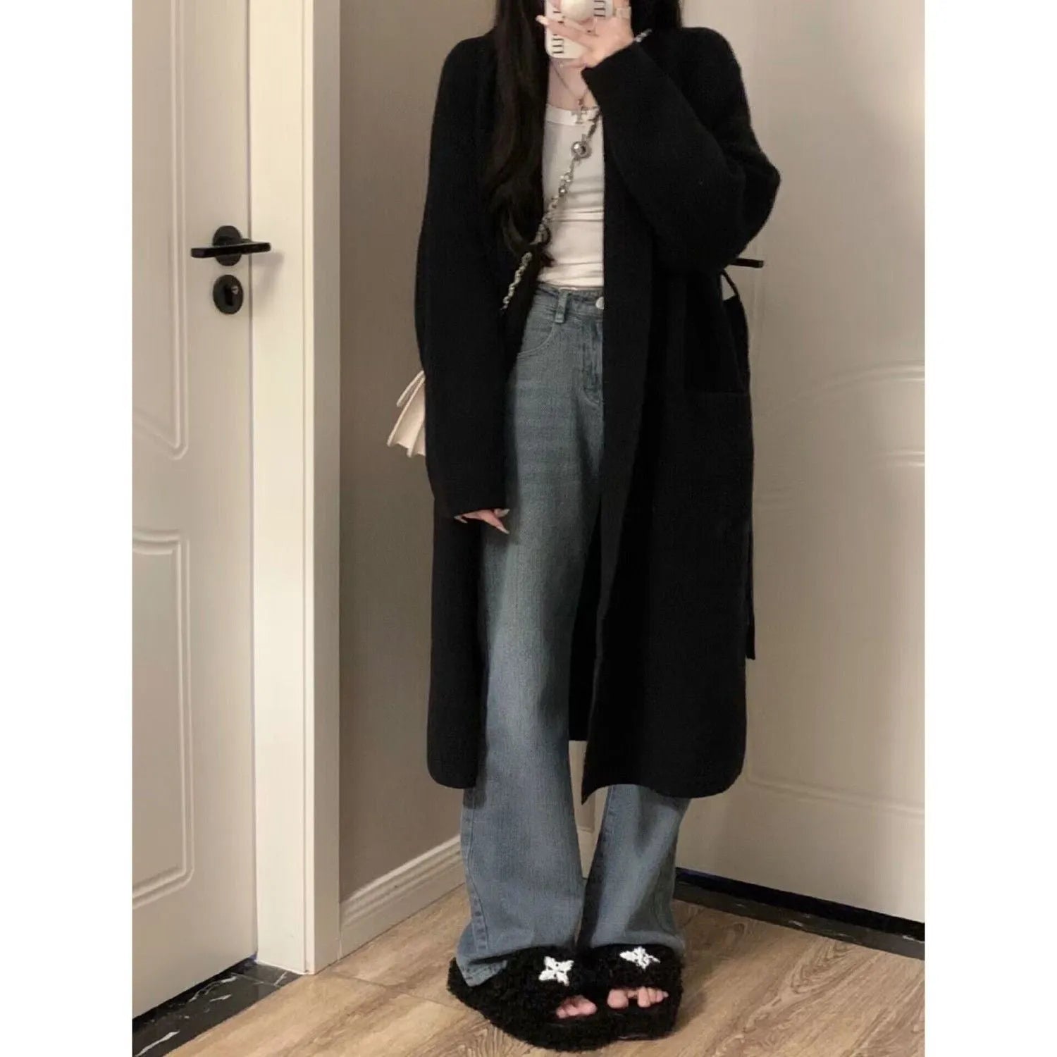 Women's Ice Silk sleeveless shoulder strap cardigan coat in beige, black, gray, khaki gray, and pink