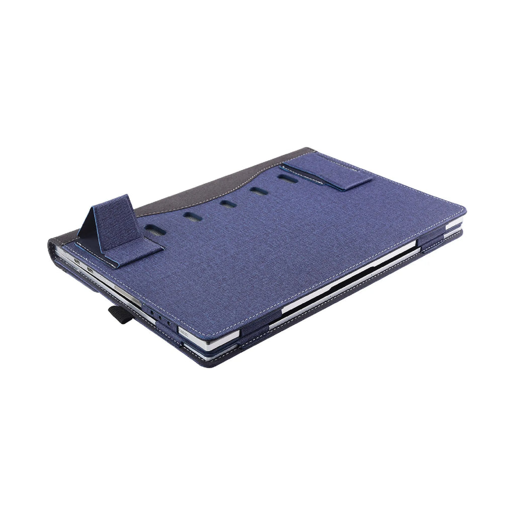 Black imitation leather protective sleeve for Microsoft Laptop6 laptop, shown closed.