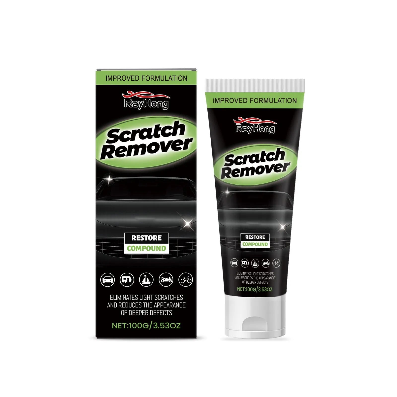 100g tube of nano coating car scratch repair polish cream for automotive paint.