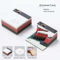 3D paper carving sticky notes model of Qingshui Temple with Christmas Train colour cover