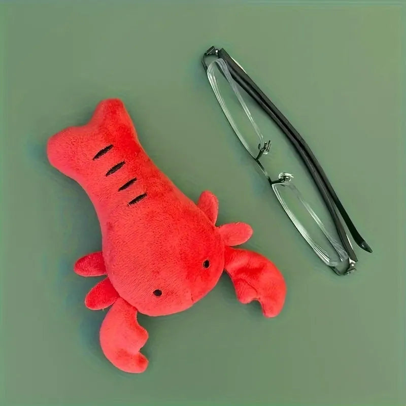 Red lobster stuffed dog toy with squeaker for small and medium breeds