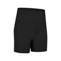 Women's tight-fitting mid-length sports shorts in a cotton blend fabric for running and fitness.