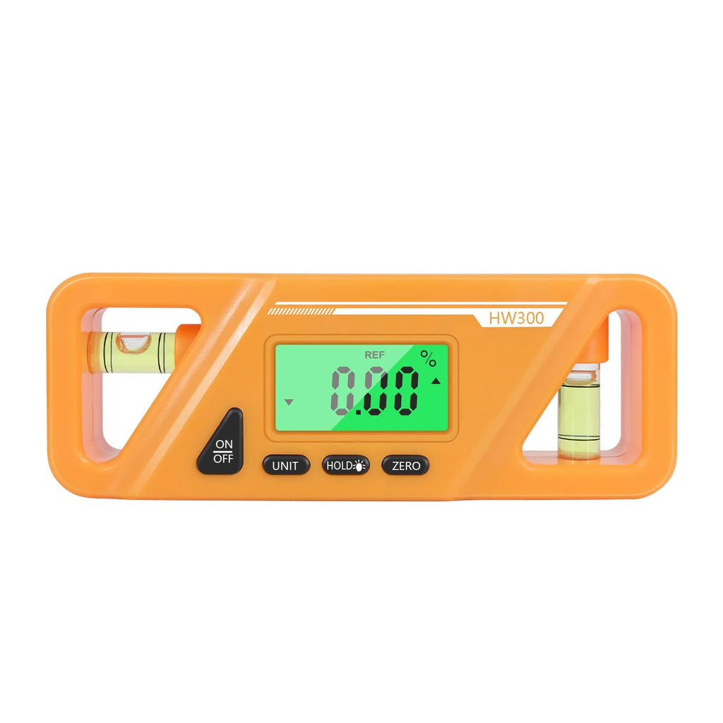 Digital magnetic inclinometer angle gauge with plastic ABS housing measuring 115x42x22mm
