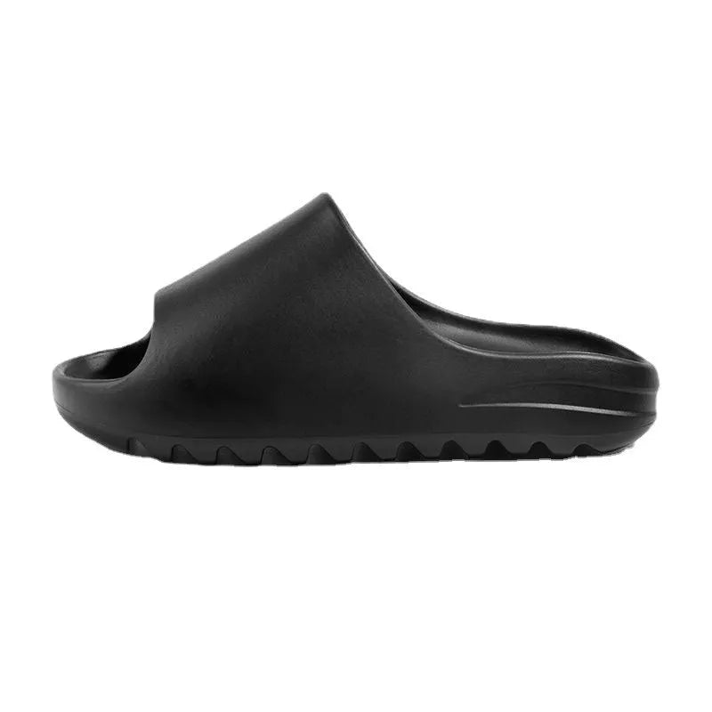 Women's thick sole beach slippers in four colour options with injection moulded EVA construction