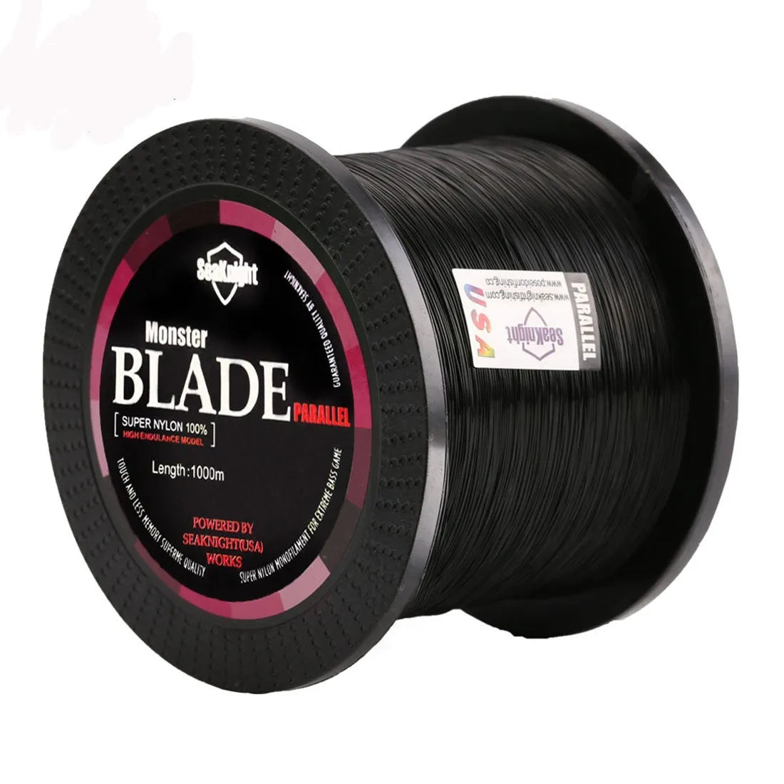 Seaknight1000 fishing line spool in choice of colours, showing nylon main line for fishing reels.