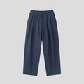 Men's wide-leg cotton linen trousers in apricot colour with micro-elastic waistband