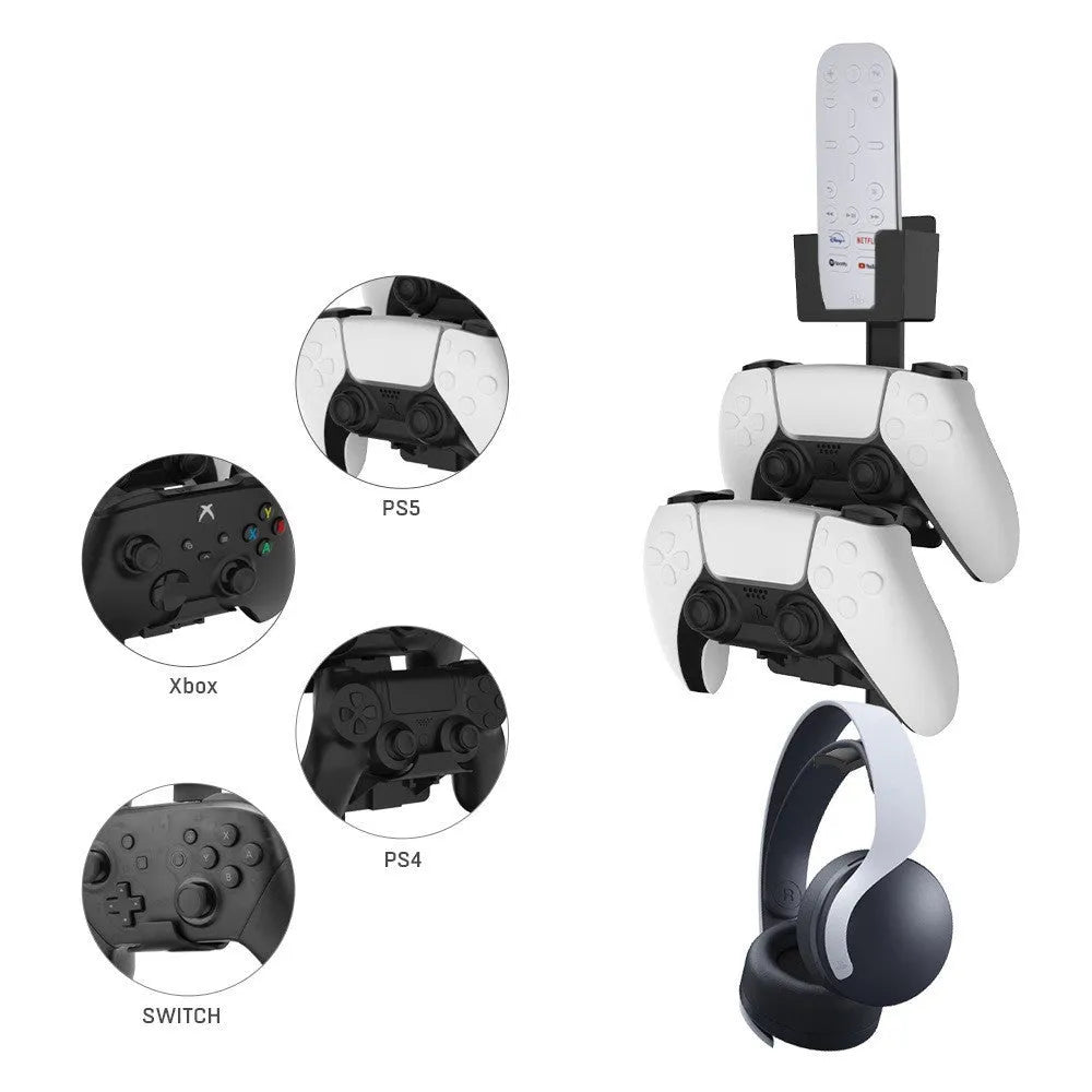 Wall-mounted magnetic hook for gaming controller storage in black colour