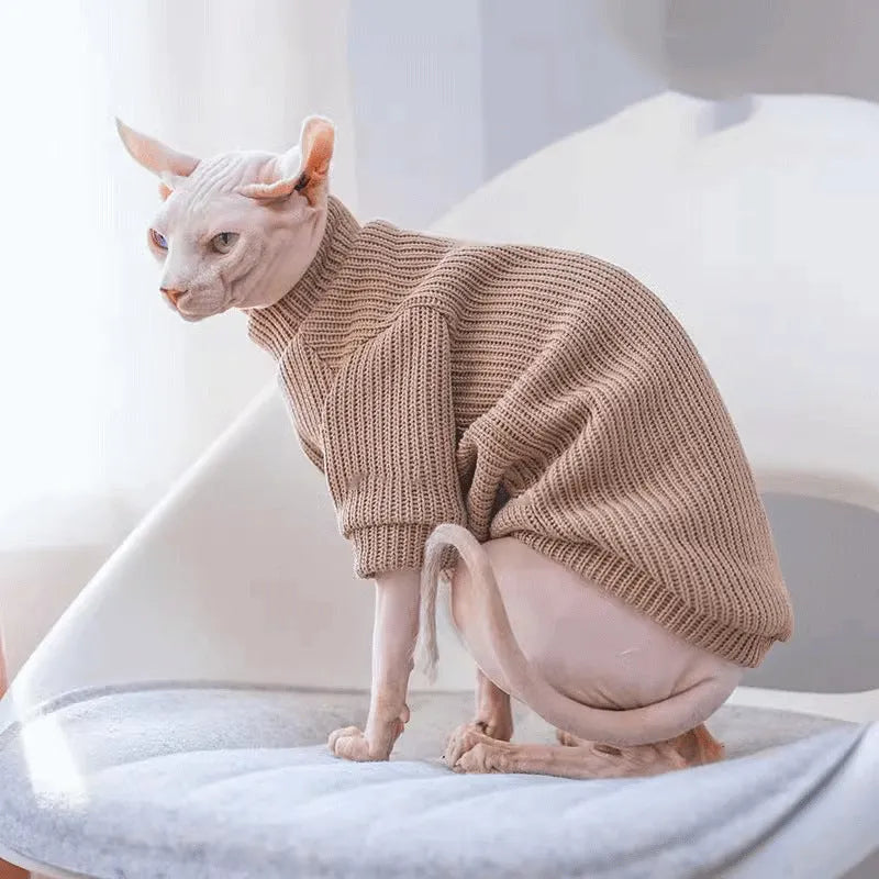 Light brown pet elastic moisture-proof sweater for small to medium dogs