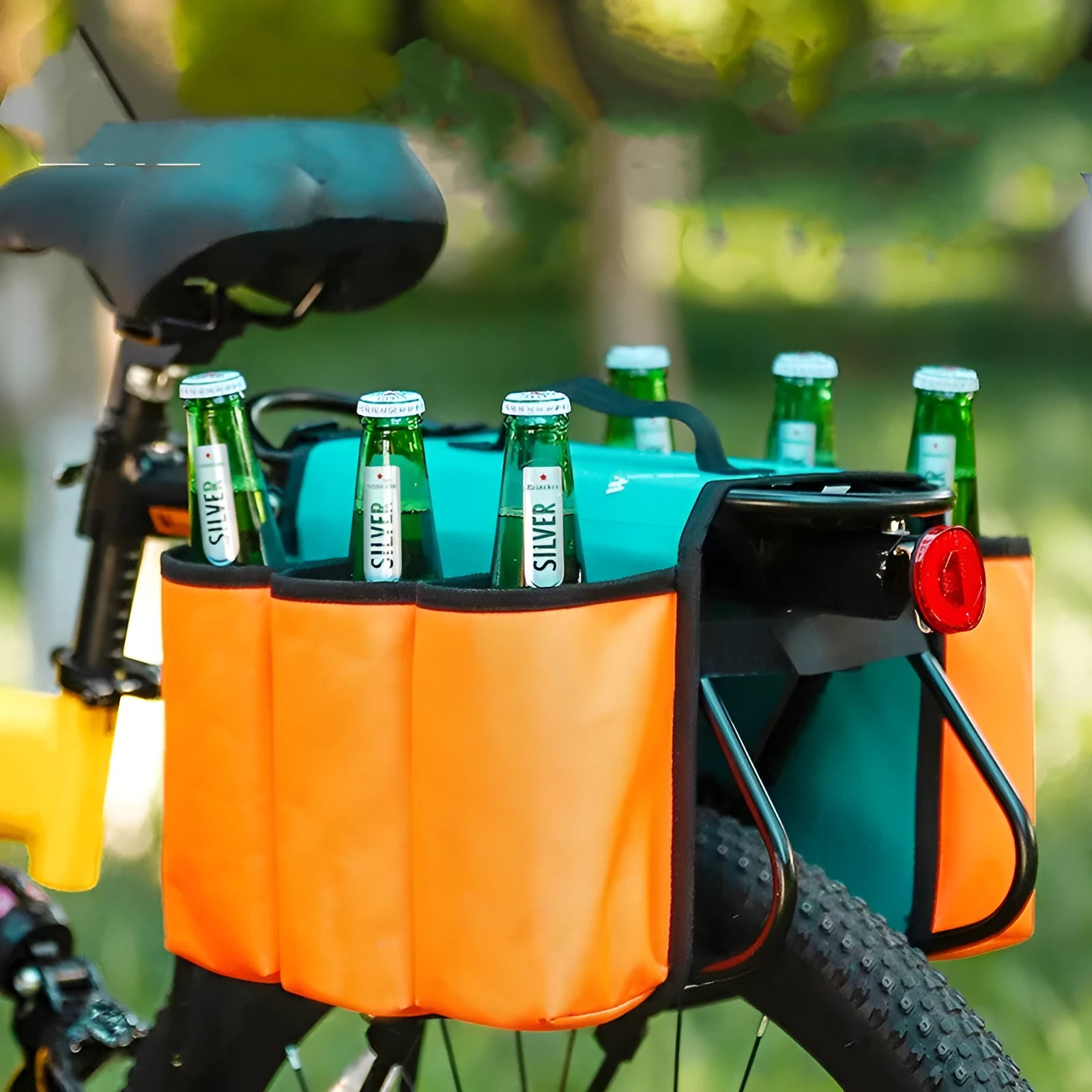 Bicycle double-sided drink bag in black with 2 litre capacity and waterproof 600D PVC construction
