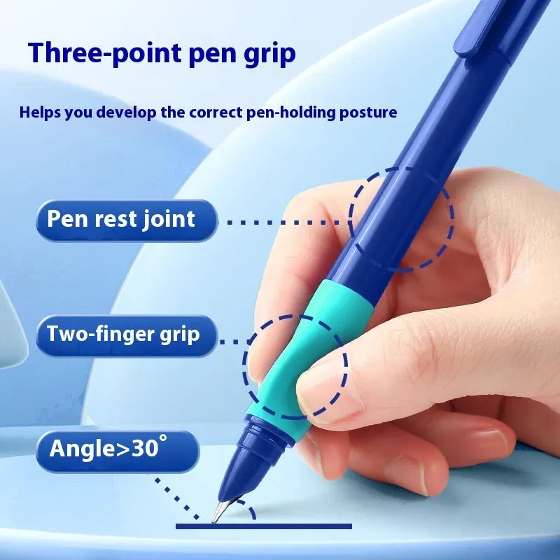 Student posture correction pen with plastic shell in blue, green, purple, or orange colour options