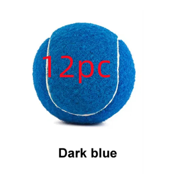 Bright coloured 6.3cm rubber dog tennis ball toy for bite-resistant fetch and chew play.