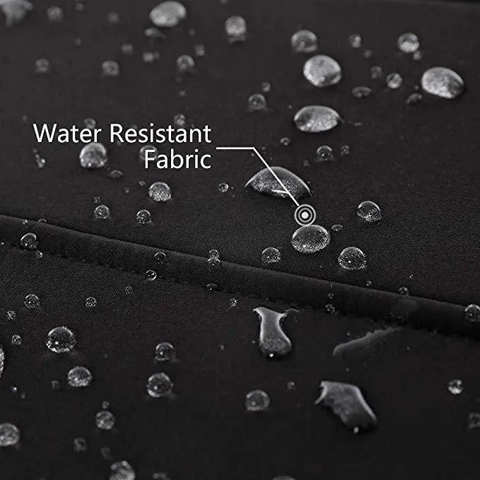Black USB heated waterproof windproof thermal coat for men with straight hem and zipper pockets