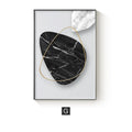 Abstract geometric pattern printed on a canvas painting, showcasing modern wall art decor.