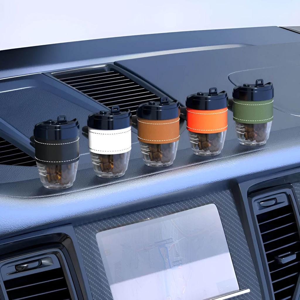 Coffee beans design car air freshener solid fragrance in plastic cup container