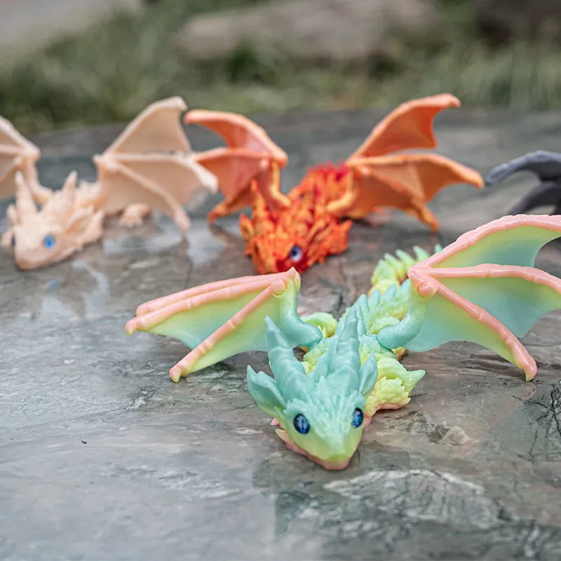 PLA flying dragon wings decoration toy showing detailed texture and 25cm width