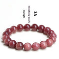 Strawberry quartz geometric bead bracelet with natural starlight cherry red colour