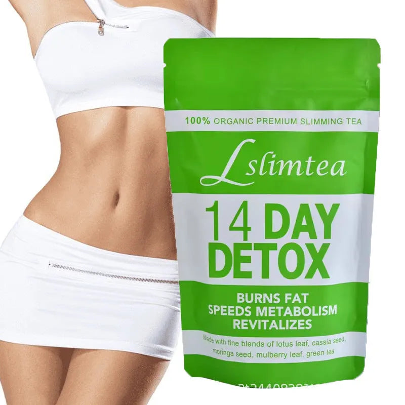 14 individually wrapped herbal detox tea sachets in a box, 3g each, total 42g weight management support