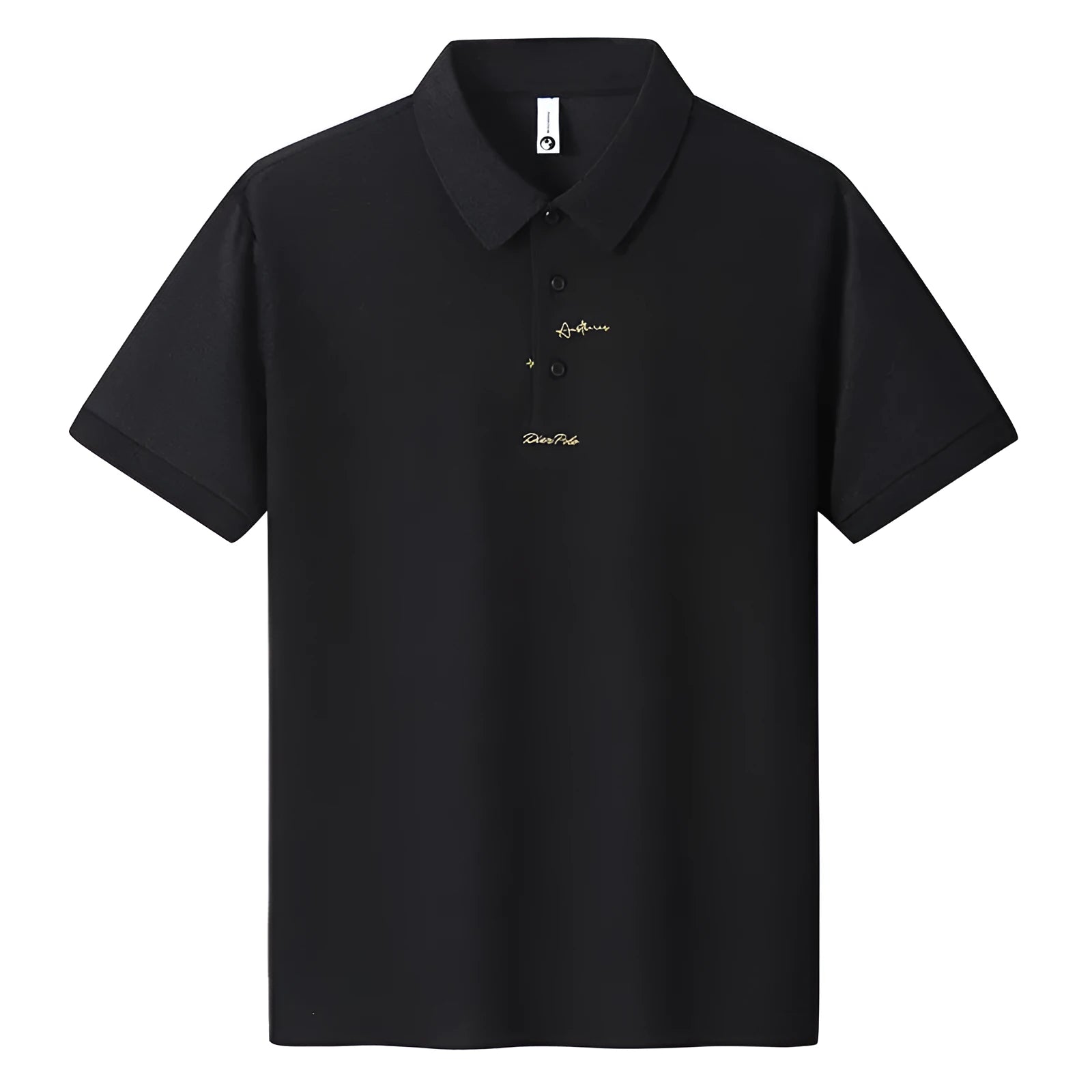 Men's casual cotton short sleeve T-shirt in a loose fit, featuring a letter pattern, shown in one of six available colours.