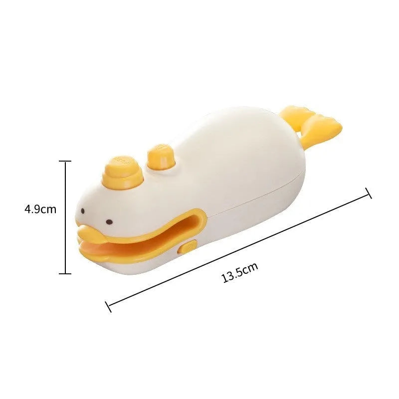 Yellow duck animal jacquard rechargeable sealing machine with USB charging cable