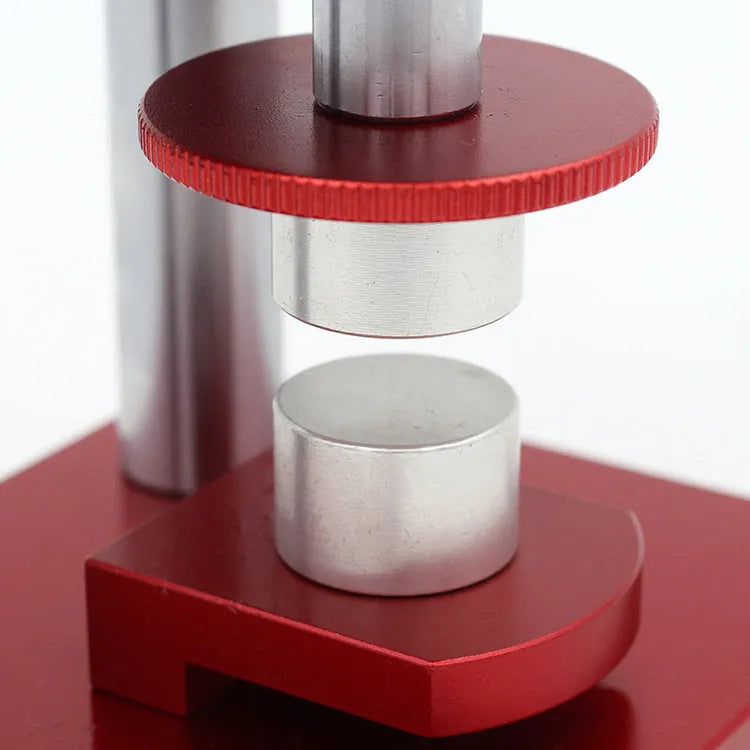 Watch repair tool with spiral cap presser and 20 plastic molds for back cover installation