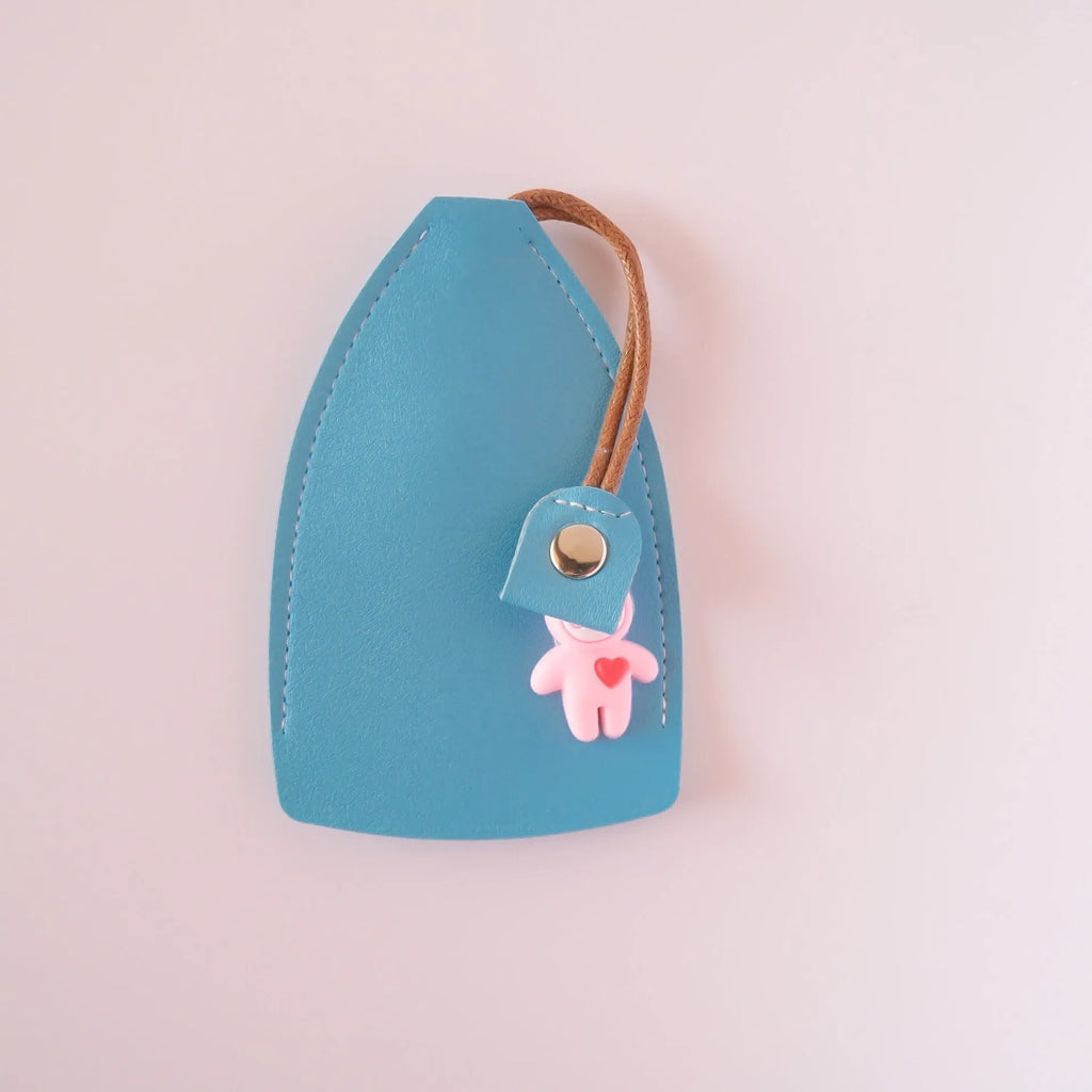 PU leather car key organiser case with zip, shown in multiple colour options.